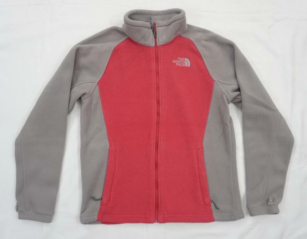 THE NORTH FACE USED WOMEN M PINK/GRAY FLEECE JACKET/LAYER